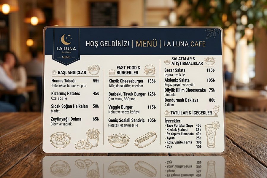 Menü Baskısı Nedir? İşletmeler İçin Önemi ve Kullanım Alanları